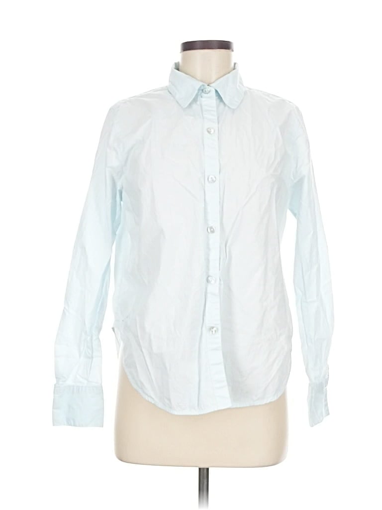 Pre-owned Cynthia Rowley Long Sleeve Button Down Shirt In Blue