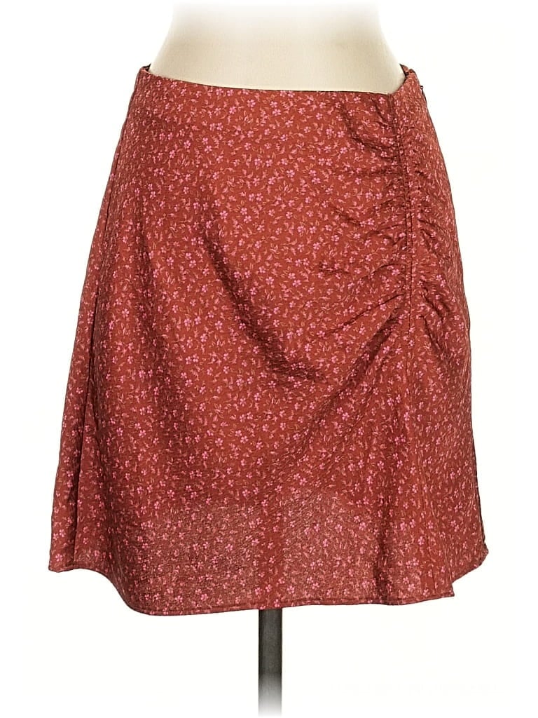 Pre-owned Madewell Casual Skirt In Burgundy