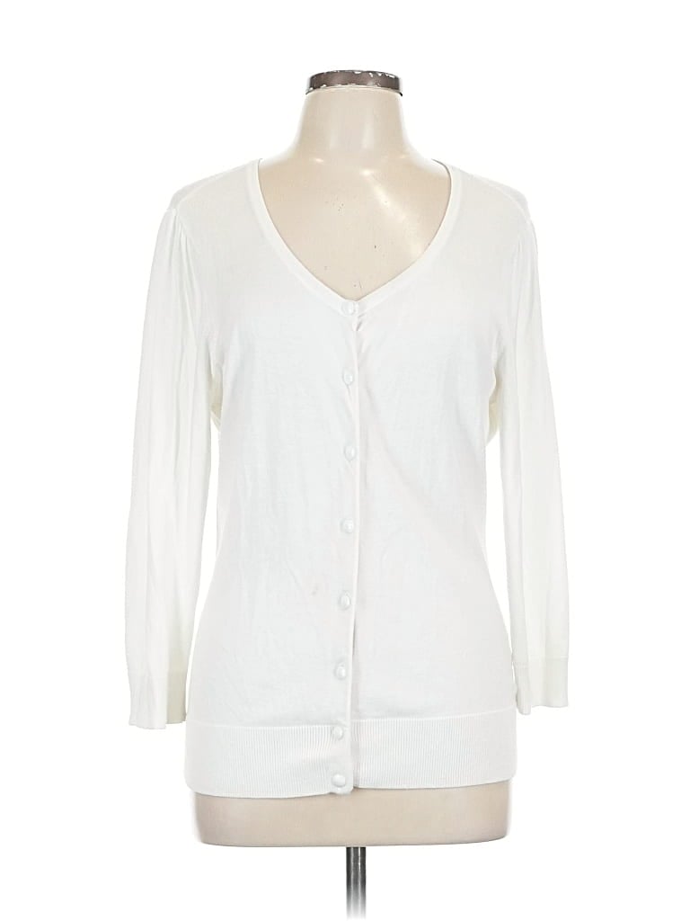 Pre-owned Halogen Long Sleeve Blouse In White
