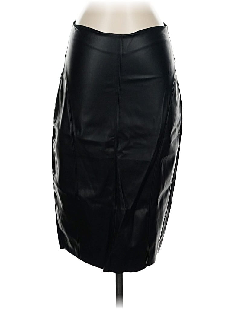 Pre-owned Express Faux Leather Skirt In Black