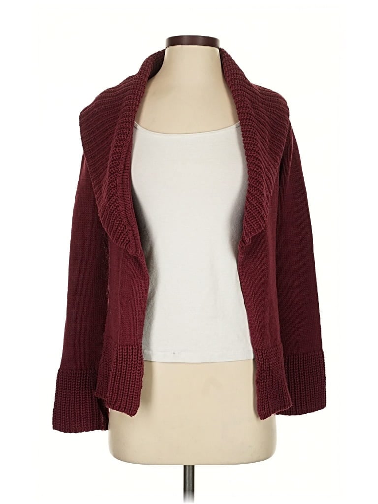 Pre-owned Mng Cardigan Sweater In Burgundy