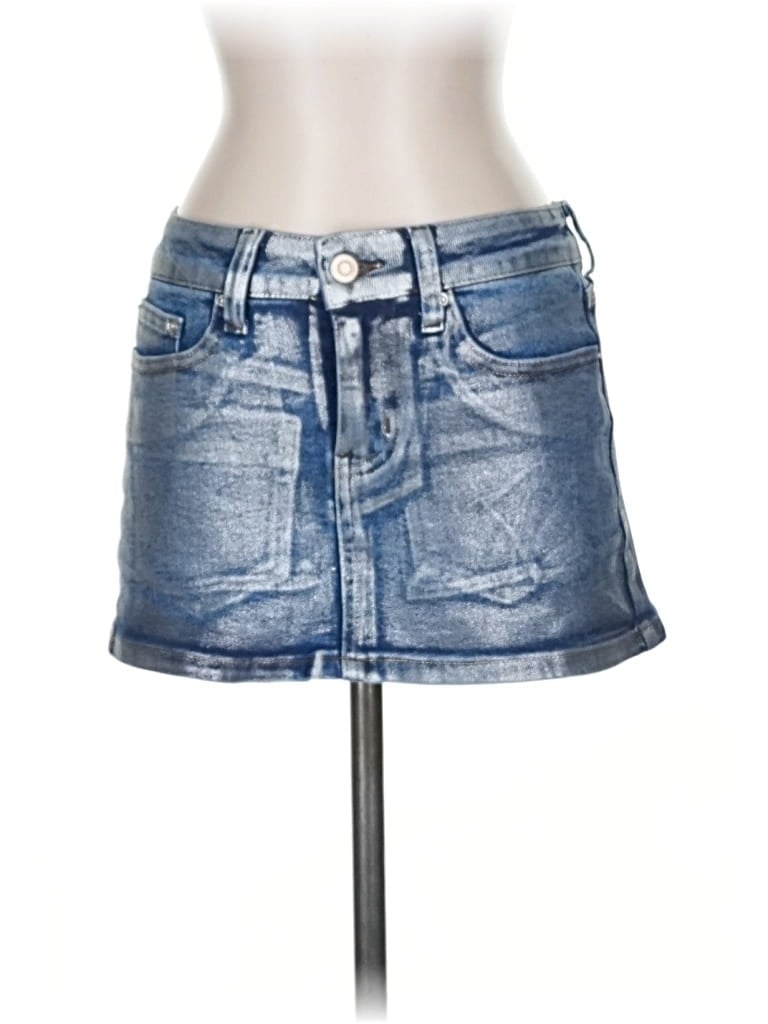 Pre-owned Fashion Nova Denim Skirt In Blue