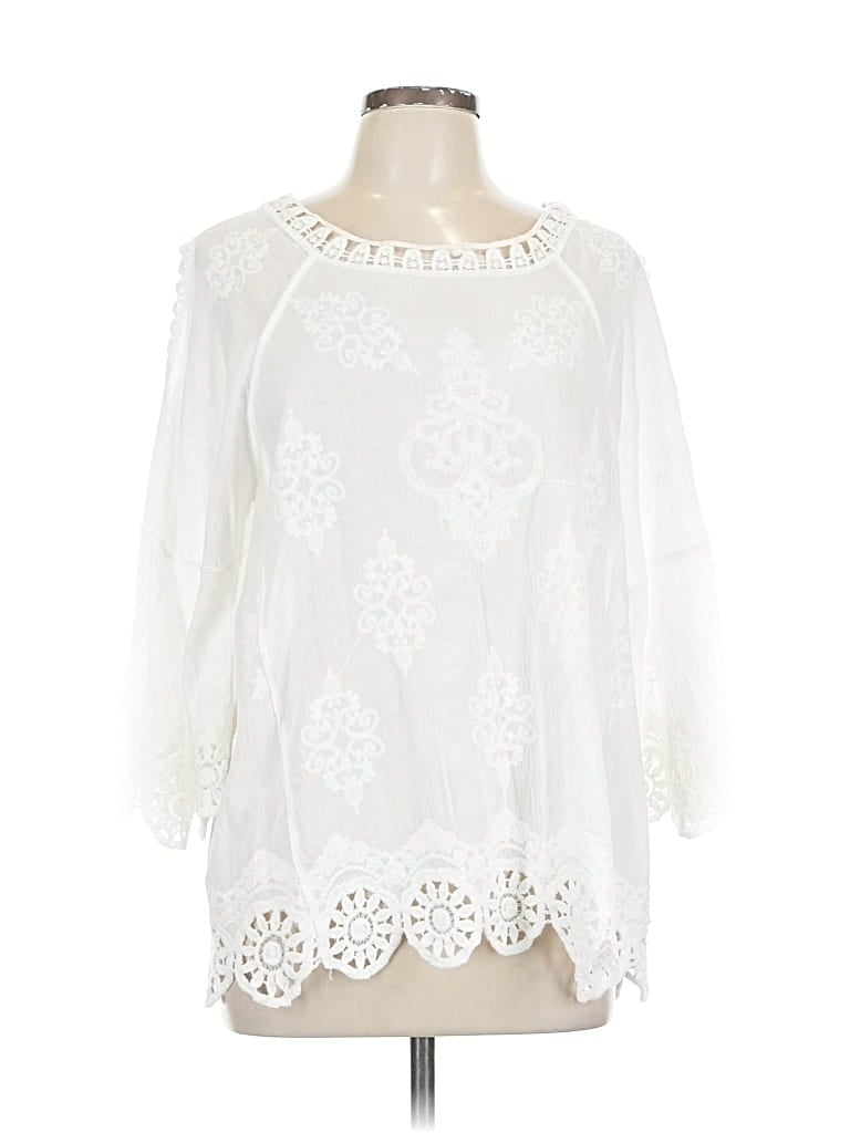 Pre-owned Papillon 3/4 Sleeve Blouse In White