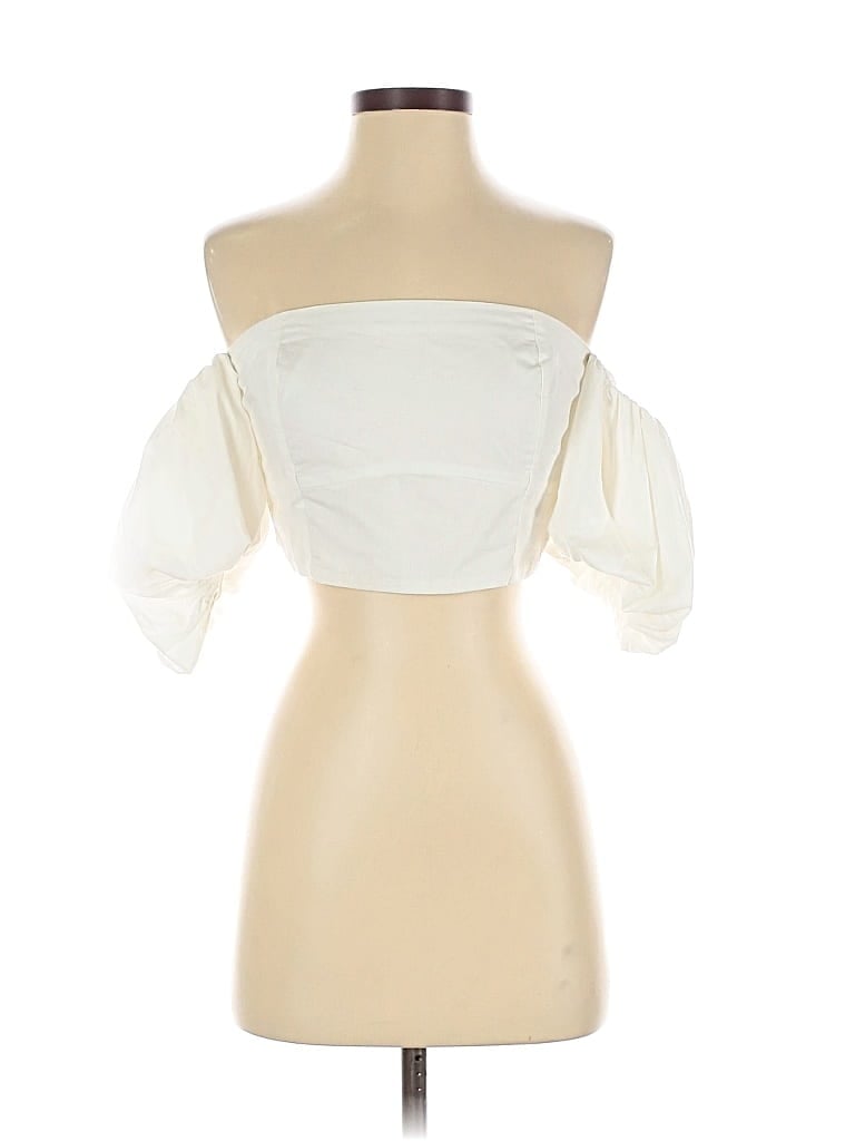 Pre-owned Abercrombie & Fitch Short Sleeve Blouse In White