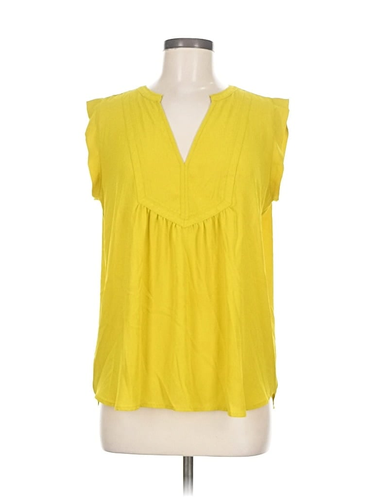 Pre-owned Ann Taylor Loft Sleeveless Blouse In Yellow