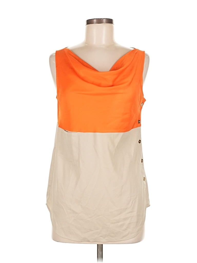 Pre-owned Ann Taylor Sleeveless Blouse In Orange