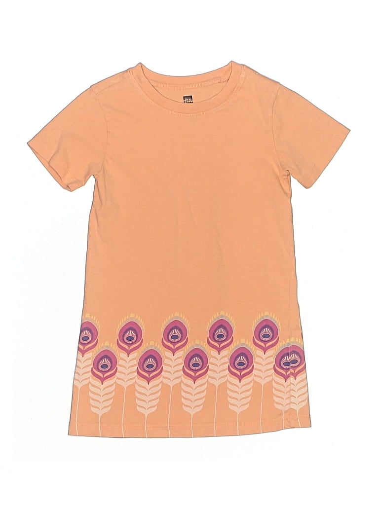 Pre-owned Tea Kids' Dress In Orange
