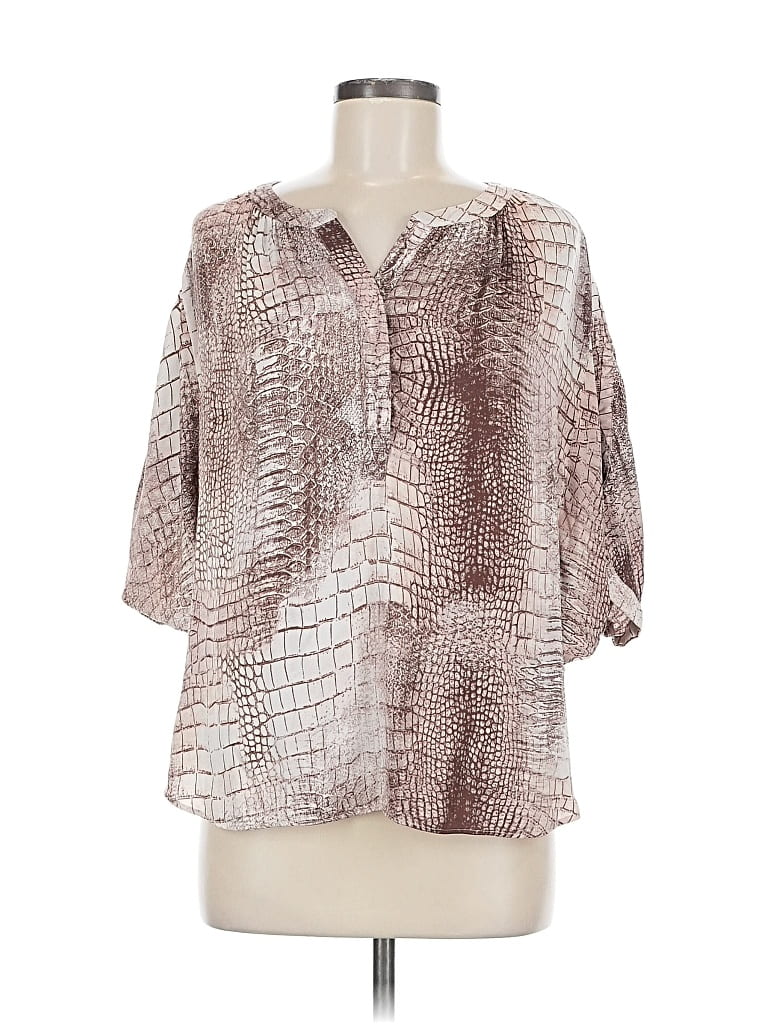 Pre-owned Jennifer Lopez 3/4 Sleeve Blouse In Silver