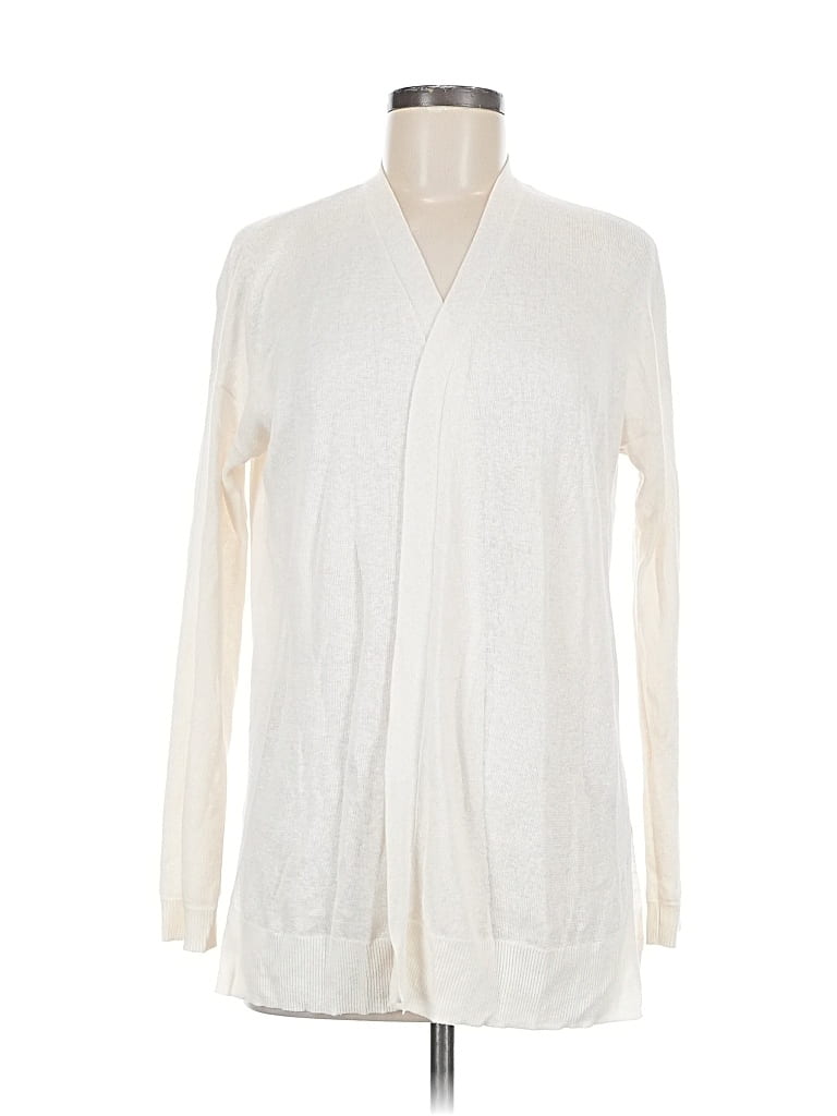 Pre-owned Ann Taylor Loft Cardigan Sweater In White