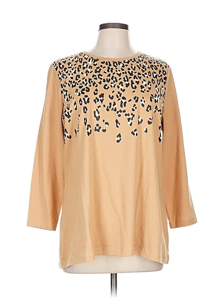 Pre-owned Kim Rogers 3/4 Sleeve T-shirt In Brown