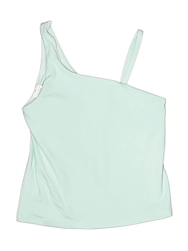 Pre-owned Athleta Girl Kids' Tank Top Green One Shoulder Neckline Tops
