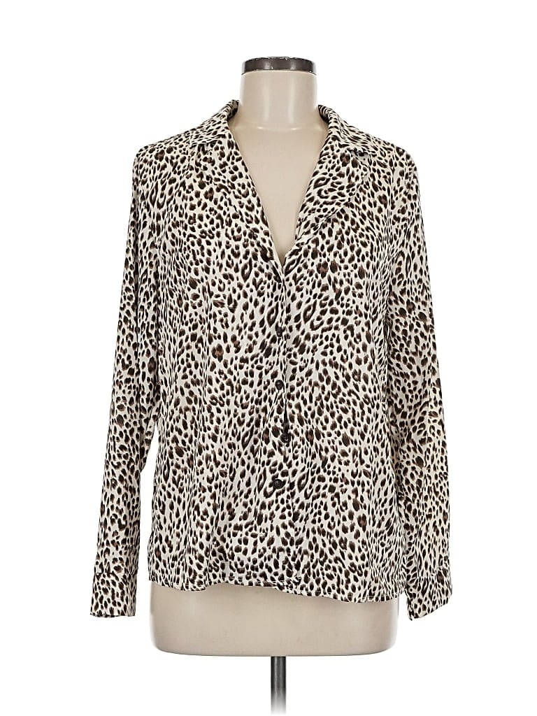 Pre-owned Ecowish Long Sleeve Blouse In White