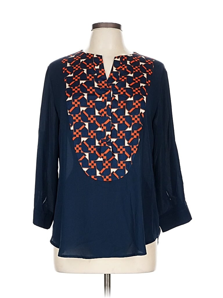 Pre-owned Collective Concepts 3/4 Sleeve Blouse In Blue