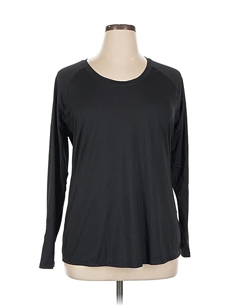 Pre-owned Z By Zella 3/4 Sleeve T-shirt In Black