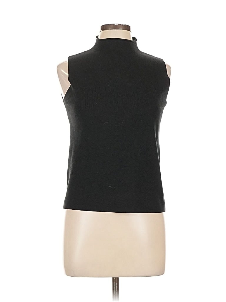 Pre-owned New York And Company Sleeveless Top Black High Neck Tops