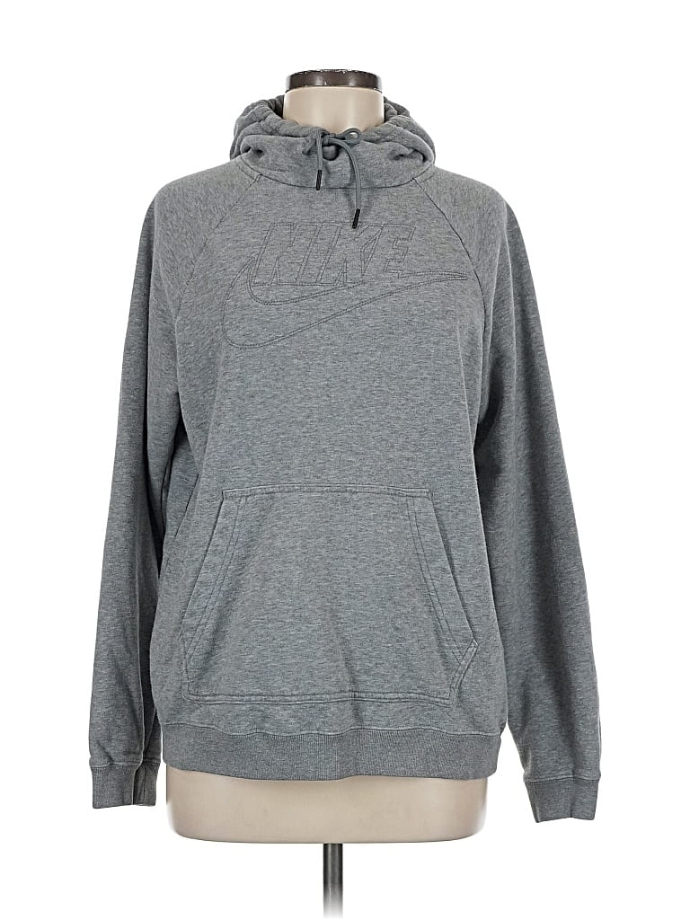 Pre-owned Nike Pullover Hoodie In Gray