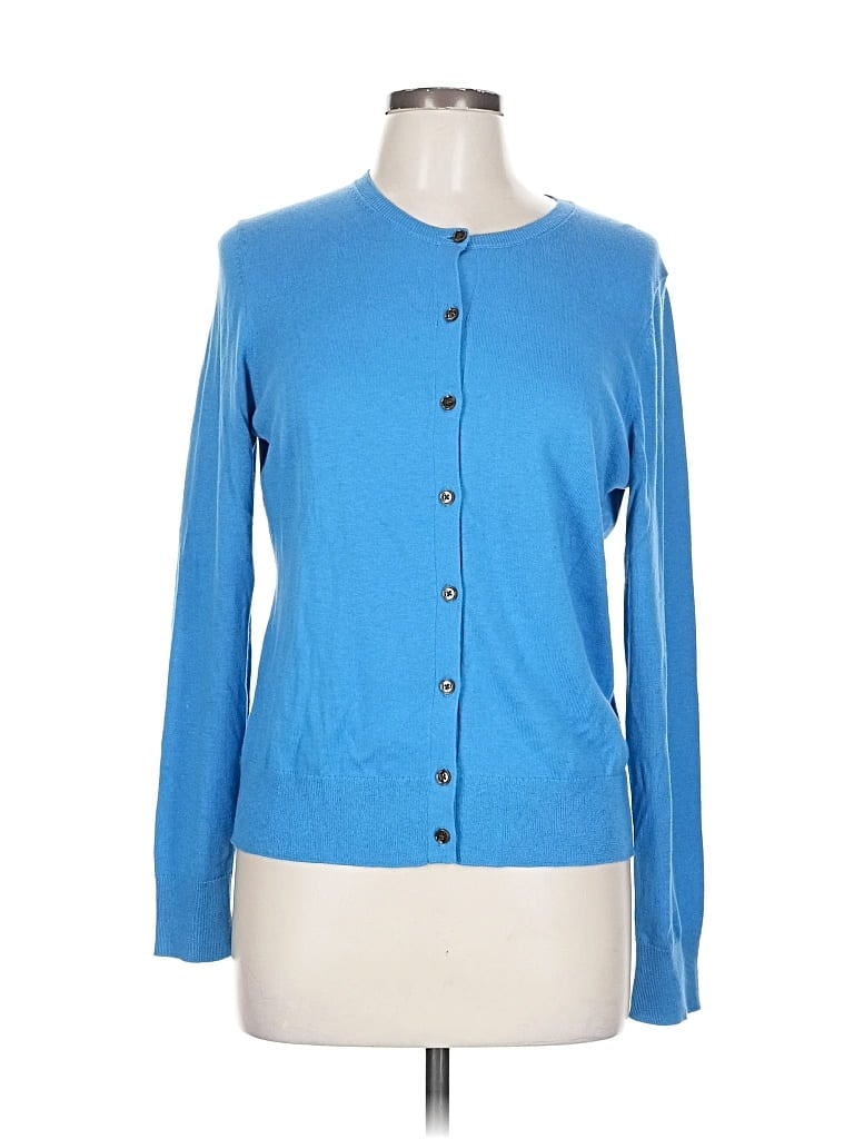 Pre-owned Ann Taylor Cardigan Sweater In Blue
