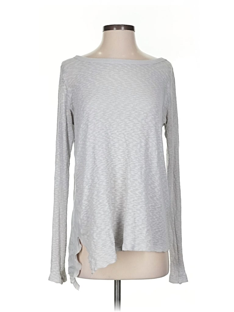 Pre-owned Left Of Center Long Sleeve T-shirt In Silver