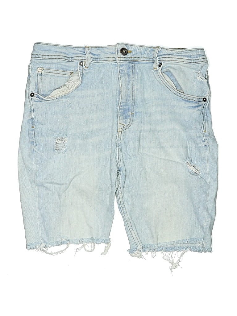 Pre-owned Zara Denim Shorts In Blue