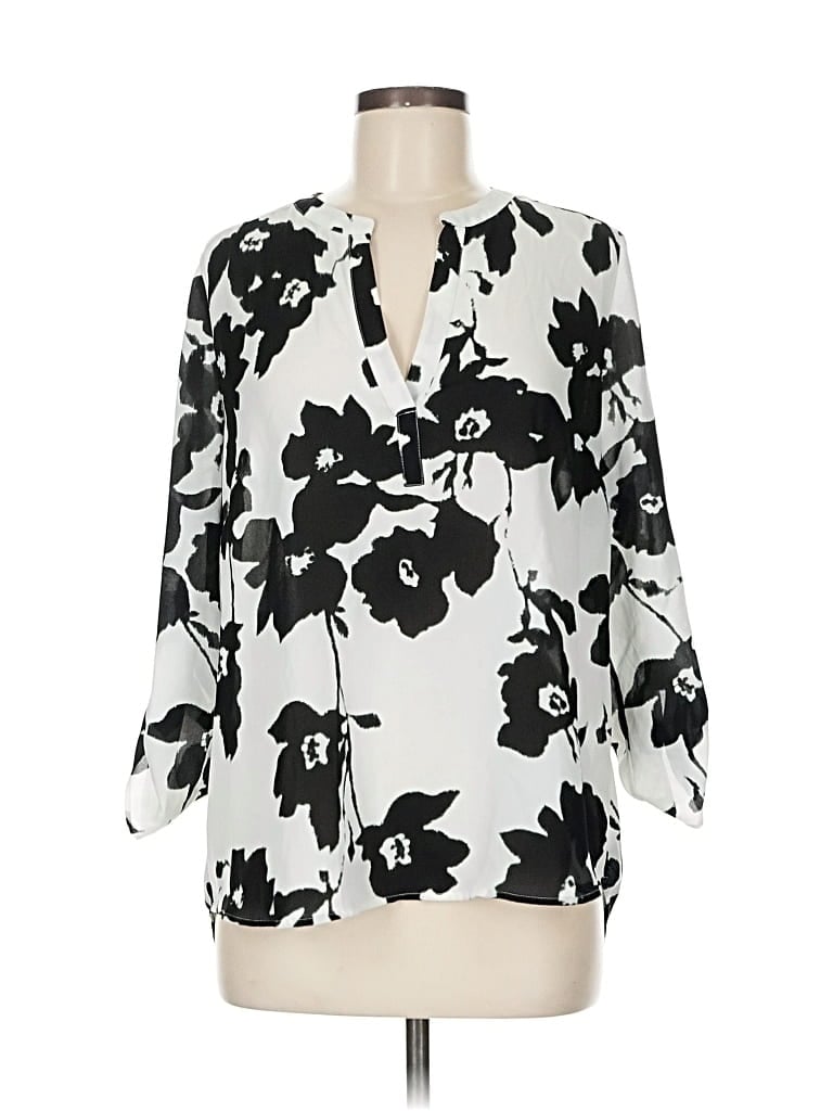 Pre-owned Daniel Rainn 3/4 Sleeve Blouse In White