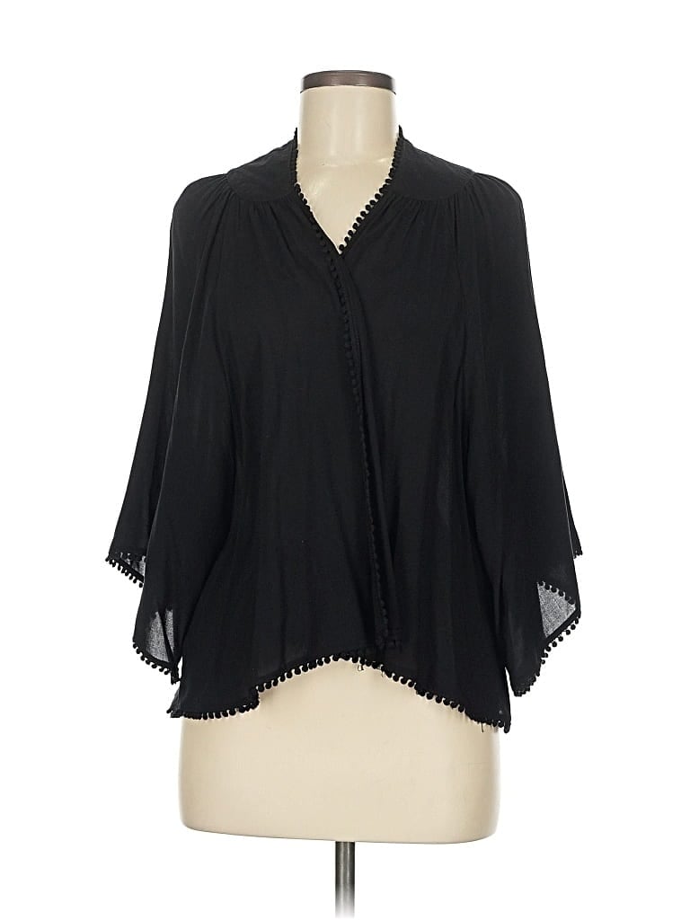 Pre-owned Mi Ami 3/4 Sleeve Blouse In Black