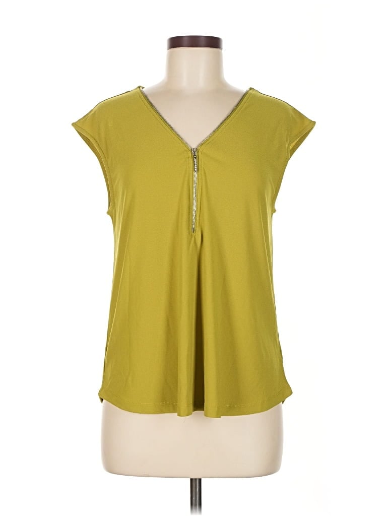 Pre-owned Love Scarlett Short Sleeve Top Green V Neck Tops