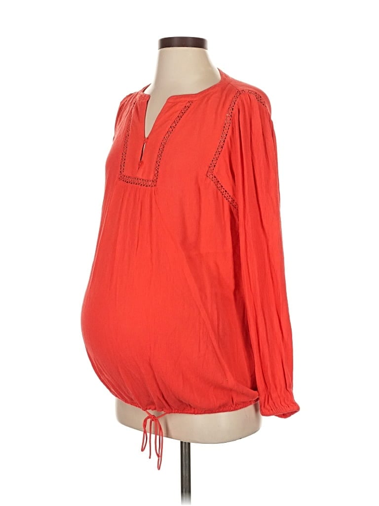 Pre-owned Gap - Maternity Long Sleeve Blouse In Red