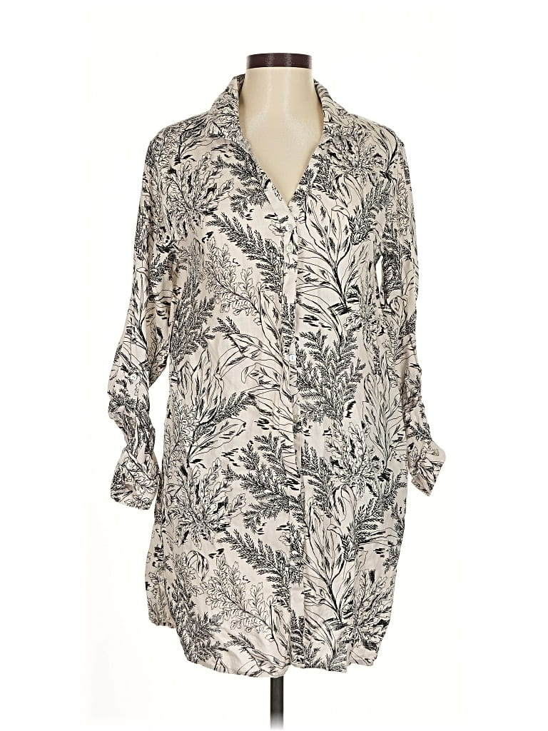 Pre-owned Tahari 3/4 Sleeve Blouse In White