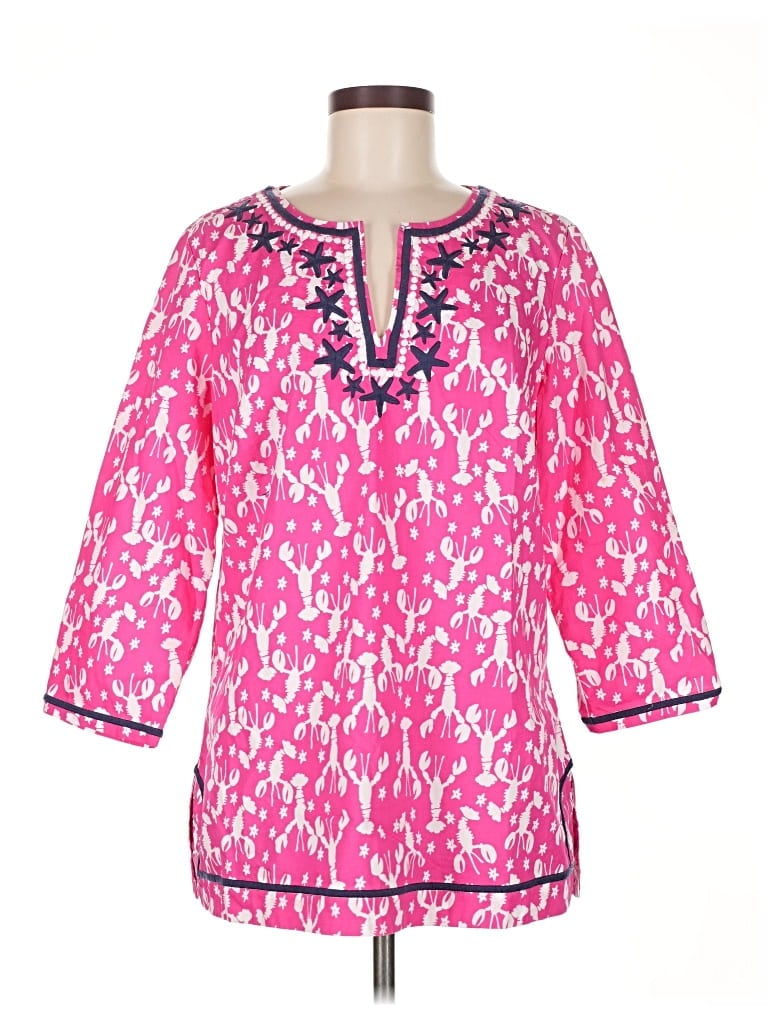 Pre-owned Talbots 3/4 Sleeve T-shirt In Pink