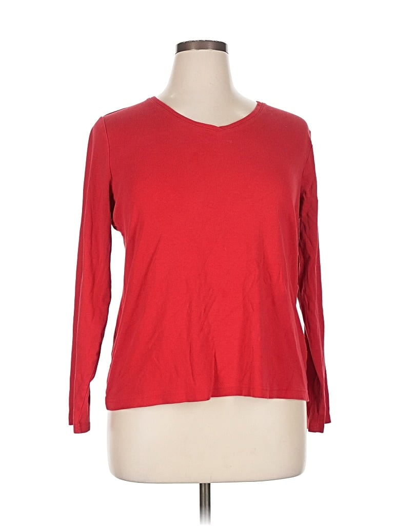 Pre-owned Croft & Barrow 3/4 Sleeve T-shirt In Red