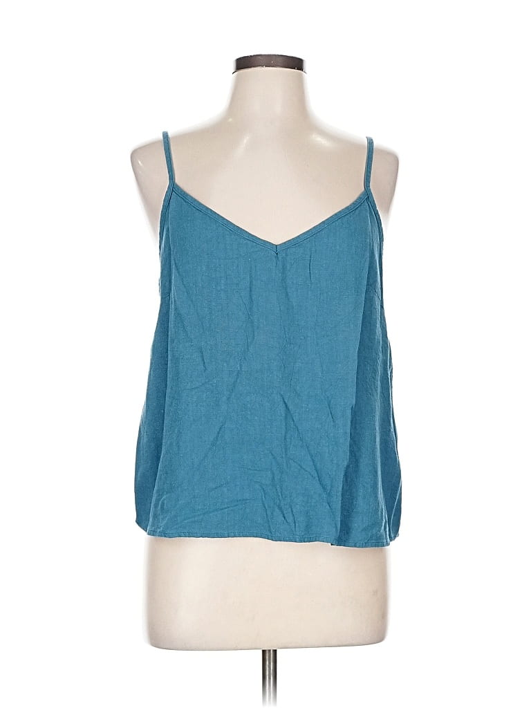 Pre-owned Unbranded Tank Top Teal Halter Neckline Tops In Blue