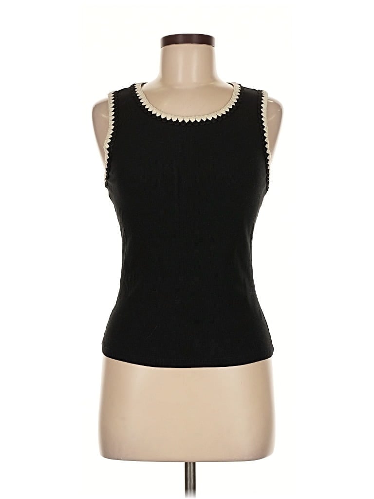 Pre-owned Daniel Rainn Sleeveless Top Black Keyhole Neckline Tops