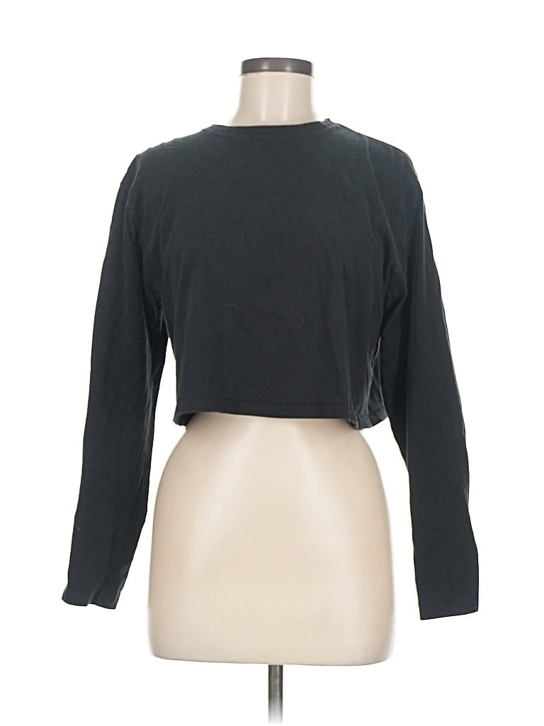 Pre-owned Good American Long Sleeve T-shirt In Black