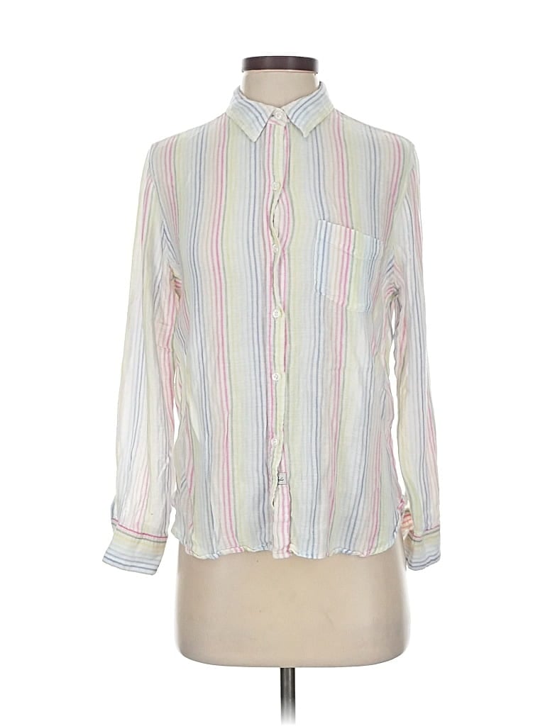 Pre-owned Rails Long Sleeve Blouse In White