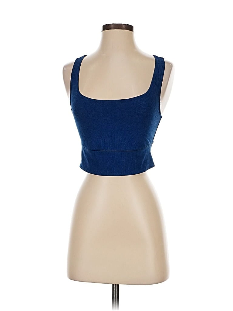 Pre-owned Game Tank Top Blue Strapless Neckline Tops