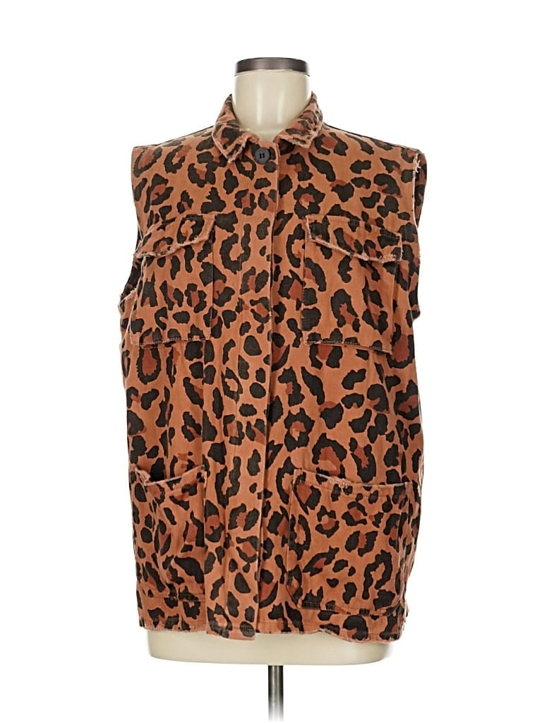 Pre-owned Dress Up Faux Fur Vest In Brown