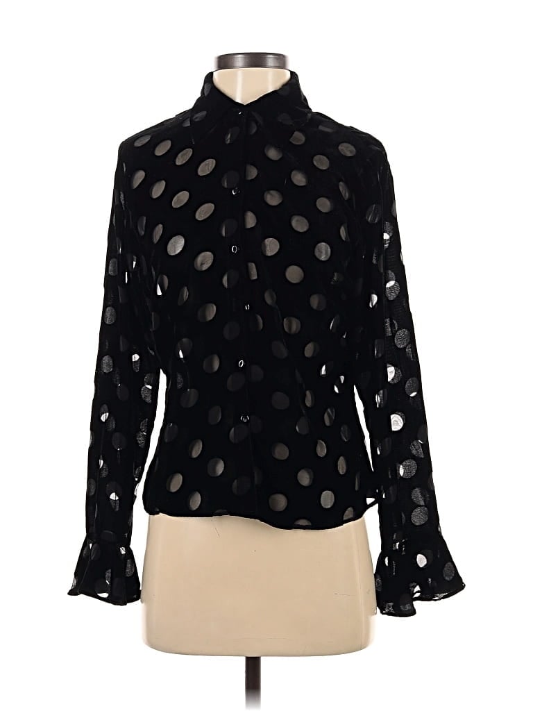 Pre-owned Ice Long Sleeve Blouse In Black