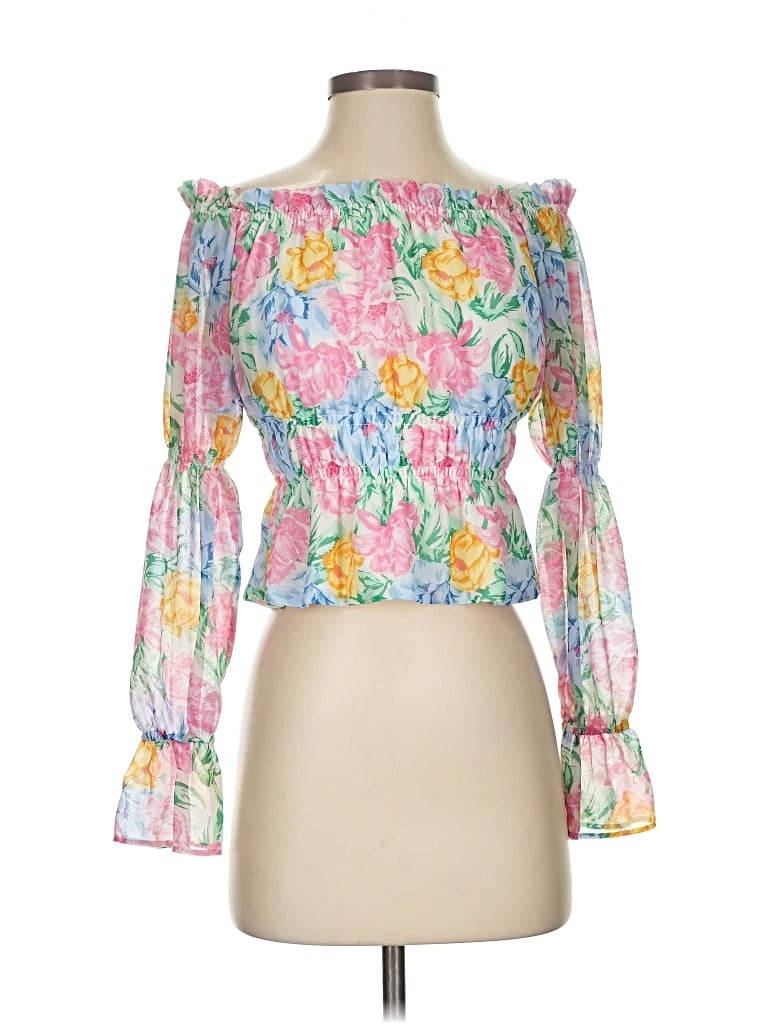 Pre-owned Wayf 3/4 Sleeve Blouse In Pink