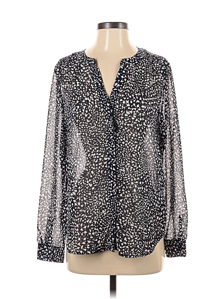 Pre-owned Banana Republic Factory Store Long Sleeve Blouse In Silver