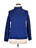 Coldwater Creek Chevron-herringbone Blue Turtleneck Sweater Size 1 - photo 1