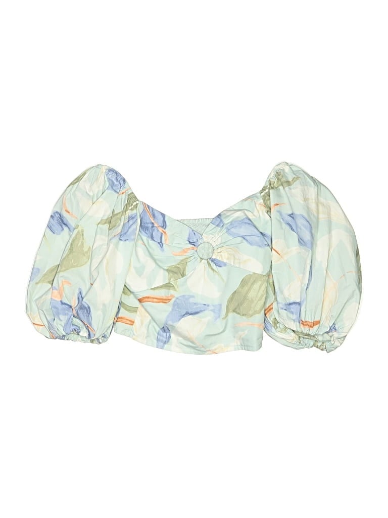 Pre-owned Abercrombie & Fitch Short Sleeve Blouse In Blue