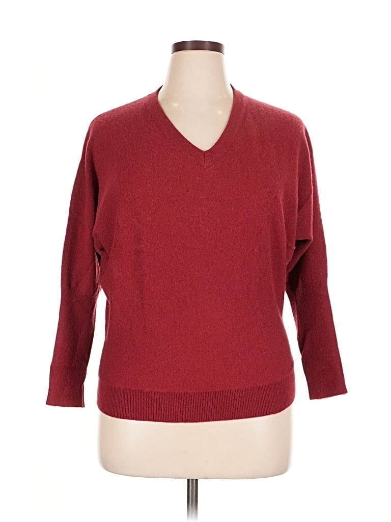 GARNET HILL Pre-owned Cashmere Pullover Sweater In Burgundy