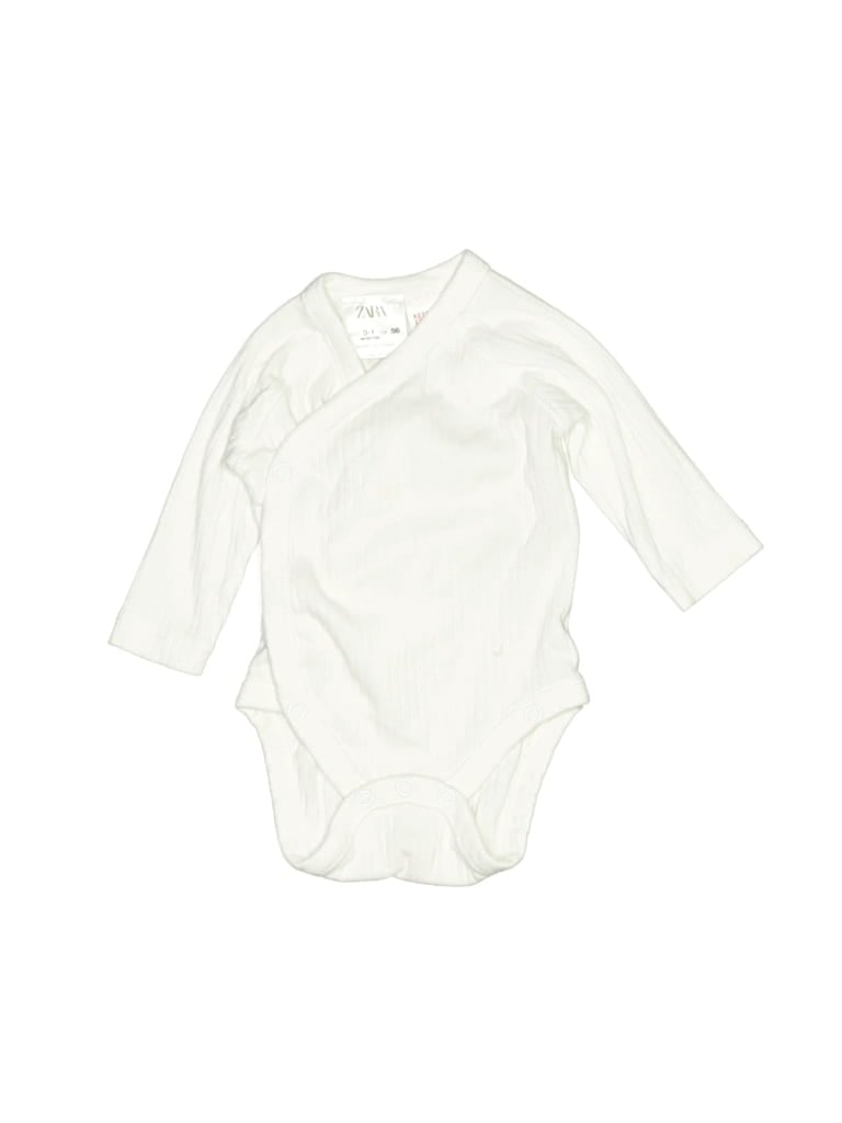 Pre-owned Zara Baby Babies' Long Sleeve Onesie In White