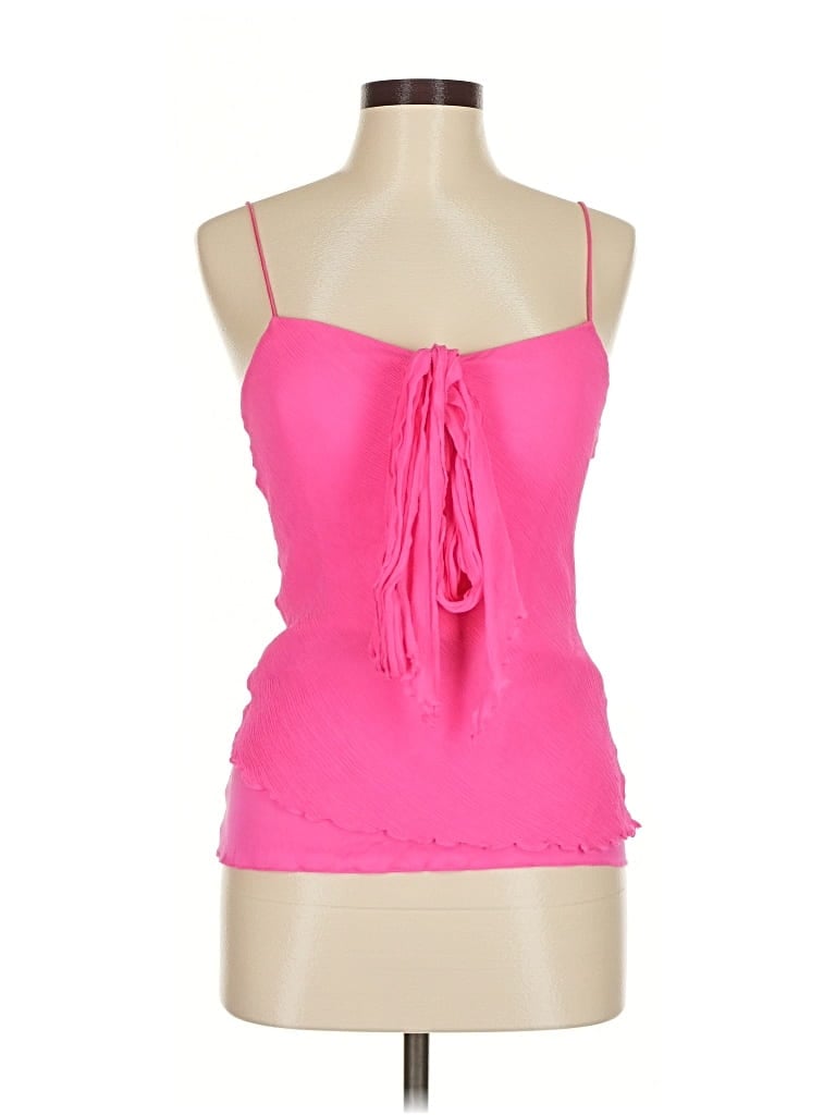 Pre-owned Diane Von Furstenberg Sleeveless Silk Top Pink Halter Neckline Tops