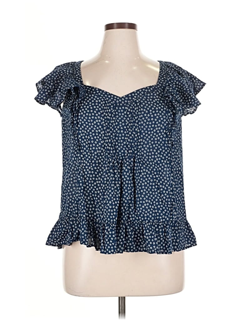 Pre-owned Gap Short Sleeve Blouse In Blue