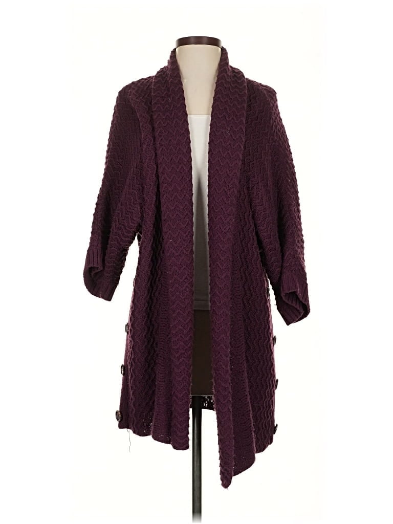 Pre-owned North Style Cardigan Sweater In Burgundy