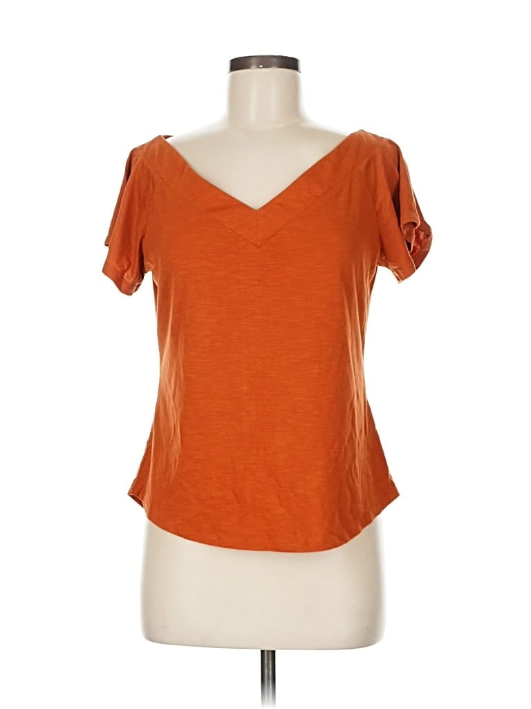 Pre-owned New York And Company Short Sleeve T-shirt In Orange