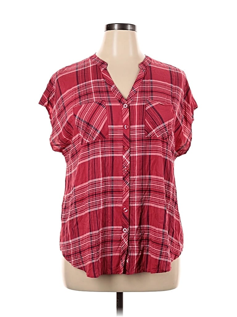 Pre-owned Torrid Short Sleeve Blouse In Red