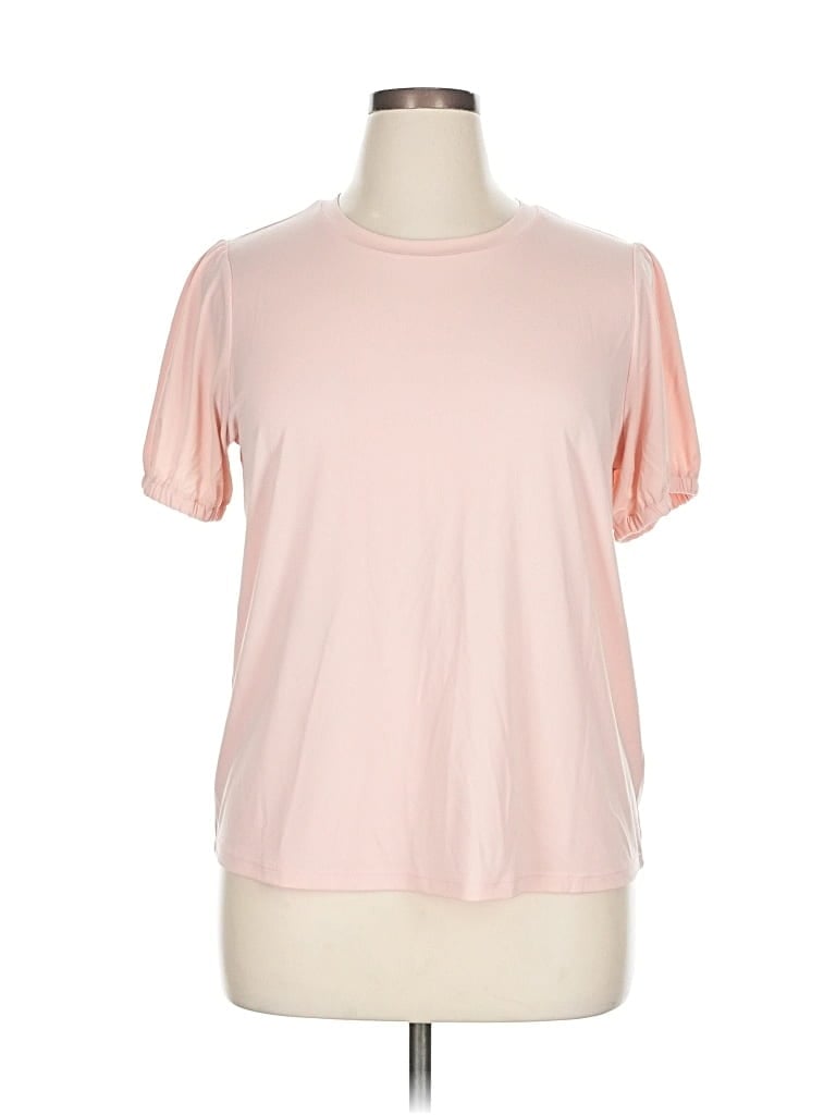 Pre-owned Michael Michael Kors Short Sleeve Top Pink Cold Shoulder Neckline Tops
