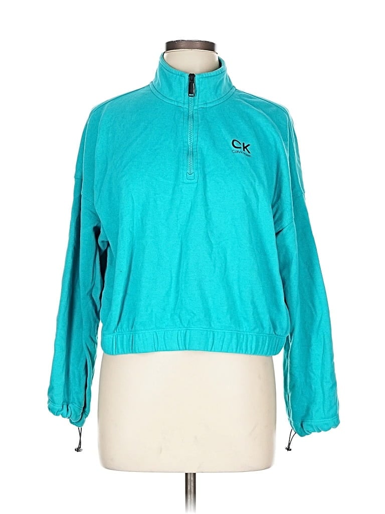 Pre-owned Calvin Klein Performance Pullover Sweater In Blue